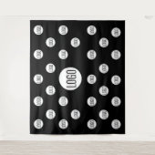 Tenture Logo blanc sur noir de l'entreprise en pas à pas (Devant)