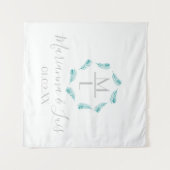 Tenture Logo circulaire de feuilles de palmier tropical po (Devant (Horizontal))