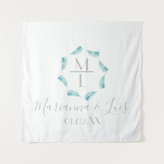 Tenture Logo circulaire de feuilles de palmier tropical po (Devant)