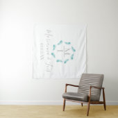 Tenture Logo circulaire de feuilles de palmiers tropicaux  (En situation (horizontale))