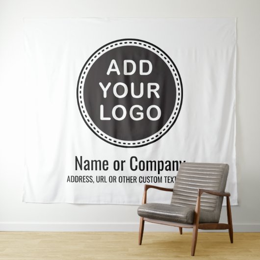 Tenture Logo d'affaires et contexte faits sur commande des (En situation (horizontale))