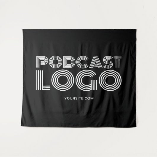 Tenture Logo de baladodiffusion moderne noir et blanc (Devant (Horizontal))