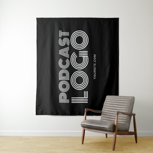 Tenture Logo de baladodiffusion moderne noir et blanc (En situation)