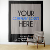 Tenture Logo de l'entreprise Enseigne commerciale Fond noi (En situation)