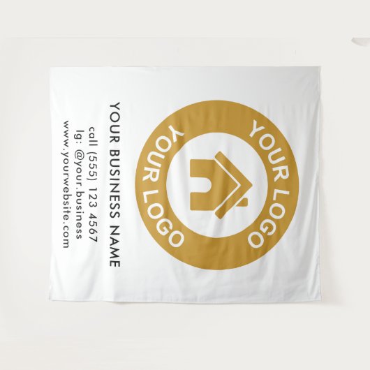 Tenture Logo de l'entreprise personnalisé Blanc (Devant (Horizontal))