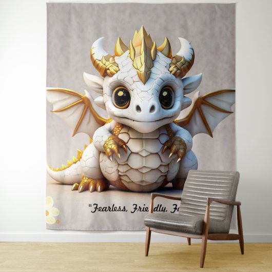 Tenture "Logo de mascotte de dragon" (En situation)