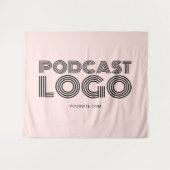 Tenture Logo de podcast moderne rose pastel (Devant (Horizontal))
