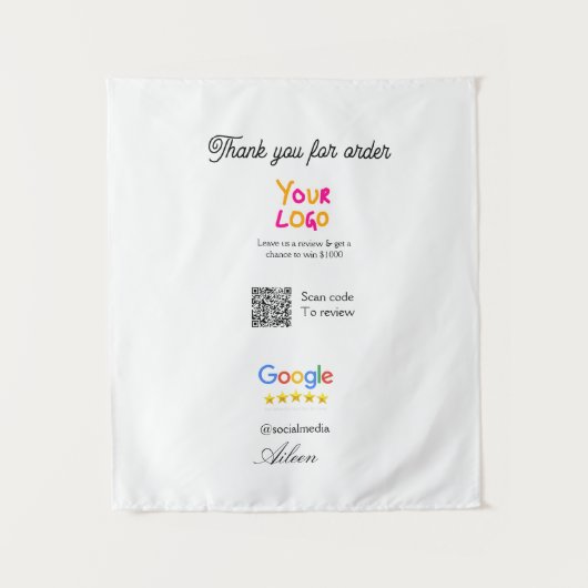Tenture logo de site web d'entreprise de critique Google s (Devant)