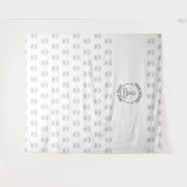 Tenture Logo de société moderne à répétition étape blanche (Devant (Horizontal))