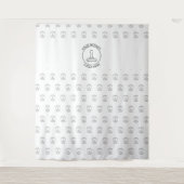 Tenture Logo de société moderne à répétition étape blanche (Devant)