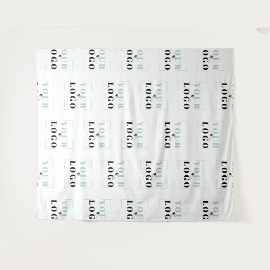 Tenture Logo de votre entreprise en répétition décalée sur (Devant (Horizontal))