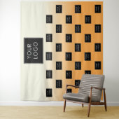 Tenture Logo d'entreprise moderne Orange Ombre Fair Backdr (En situation)