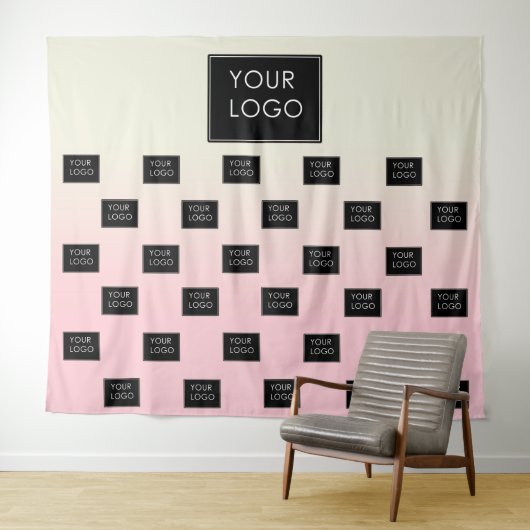Tenture Logo d'entreprise moderne Pink Ombre Fair Backdrop (En situation (horizontale))