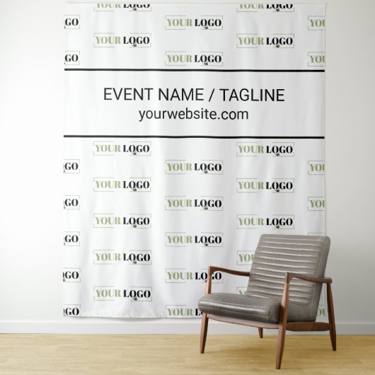 Tenture Logo d'entreprise Texte personnalisé Répétition en (En situation)