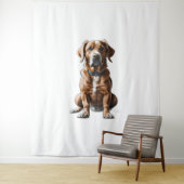 Tenture logo design t-shirt chien (En situation)