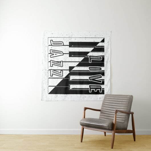 Tenture Logo d'illusion de jazz en direct (En situation (horizontale))