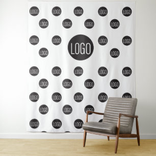 Tenture Logo personnalisé d'entreprise vertical sur fond à