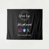 Tenture Logo personnalisé Obtenons des icônes de médias so (Devant (Horizontal))