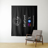 Tenture Logo personnalisé Obtenons des icônes de médias so (En situation)