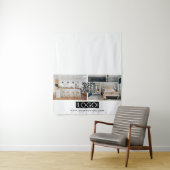 Tenture Logo Photo Table Runner Banner Real Estate QR Code (En situation)