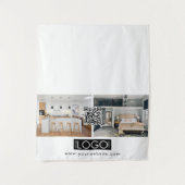 Tenture Logo Photo Table Runner Banner Real Estate QR Code (Devant)