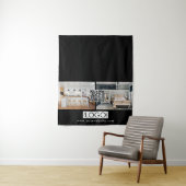 Tenture Logo Photo Table Runner Bannière Immobilier QR Cod (En situation)