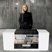 Tenture Logo Photo Table Runner Bannière Immobilier QR Cod
