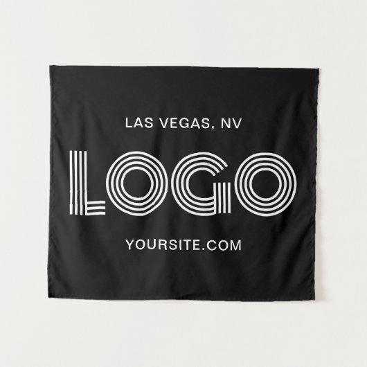 Tenture Logo rectangulaire moderne noir et blanc (Devant (Horizontal))