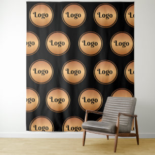 Tenture Logo rond noir et or étape et répétition classique