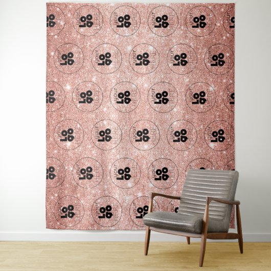 Tenture Logo Rose Parties scintillant or Étape Répéter l'a (En situation)