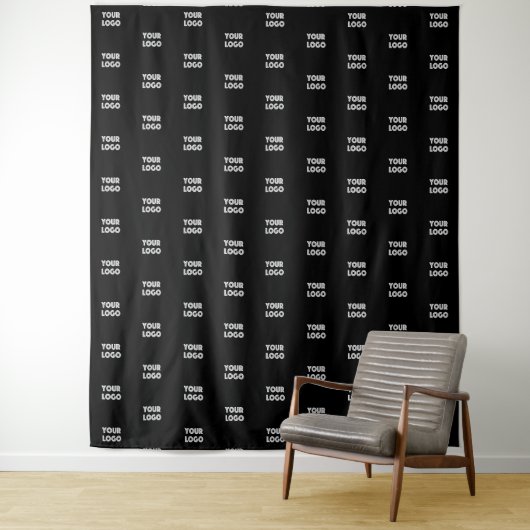 Tenture Logo simple à répéter | Noir (En situation)