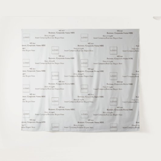 Tenture Logo Slogan Business Step et Repeate, Simple Brown (Devant (Horizontal))