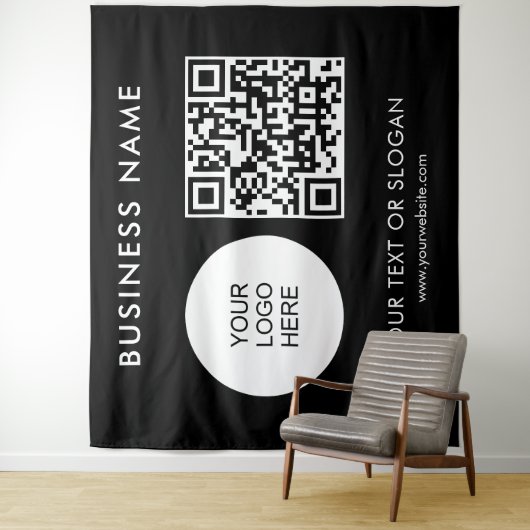Tenture Logo Texte QR Code Backdrop Party Séminaire d'évén (En situation)