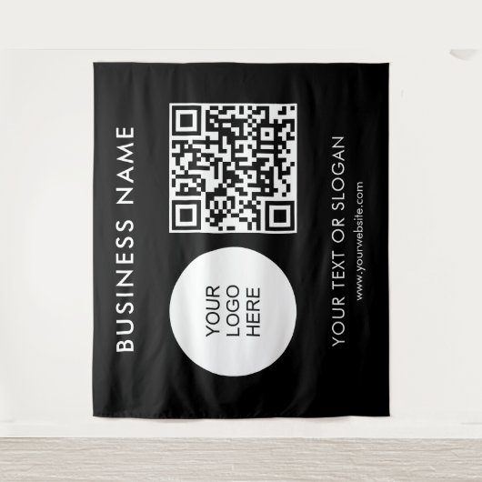 Tenture Logo Texte QR Code Backdrop Party Séminaire d'évén (Devant)