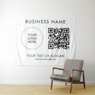 Tenture Logo Texte QR Code Événement Séminaire Partie Cont