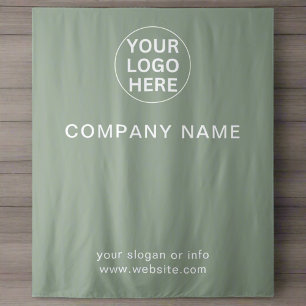 Tenture Logo & Texte Vert Sauge l Entreprise Moderne Marqu