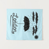 Tenture Londres | sous un parapluie (Devant (Horizontal))