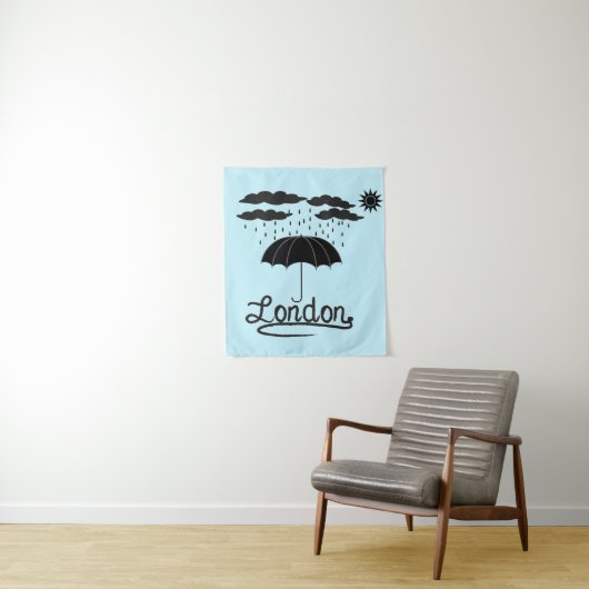 Tenture Londres | sous un parapluie (En situation)