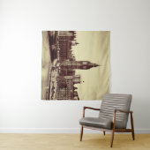 Tenture Londres Westminster avec Big Ben et pont. vieux, l (En situation (horizontale))