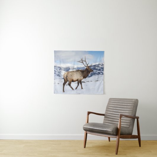Tenture Lone Bull Elk | Parc national de Yellowstone (En situation (horizontale))