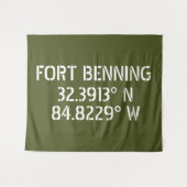 Tenture Longitude de la latitude de Fort Benning (Devant (Horizontal))