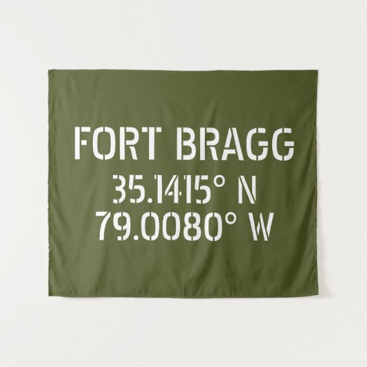 Tenture Longitude de la latitude de Fort Bragg (Devant (Horizontal))