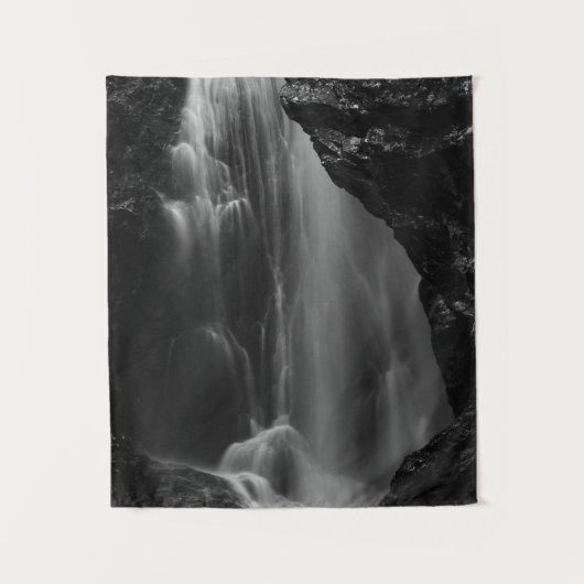 Tenture Longue exposition à la cascade noire et blanche (Devant)