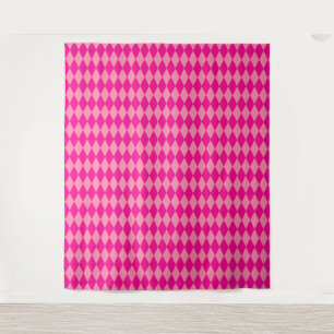 Tenture Losanges Damier Rose Clair et Foncé Harlequin