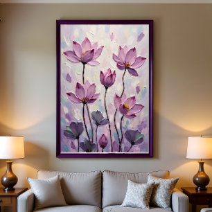 Tenture Lotus – Peinture à l'huile