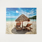 Tenture Lounge on beach throw pillow (Devant (Horizontal))