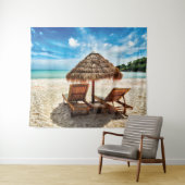 Tenture Lounge on beach throw pillow (En situation (horizontale))