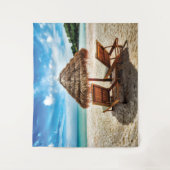 Tenture Lounge on beach throw pillow (Devant)