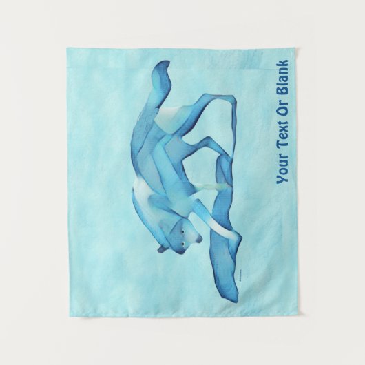 Tenture Loup Bleu Sur Neige (Devant)