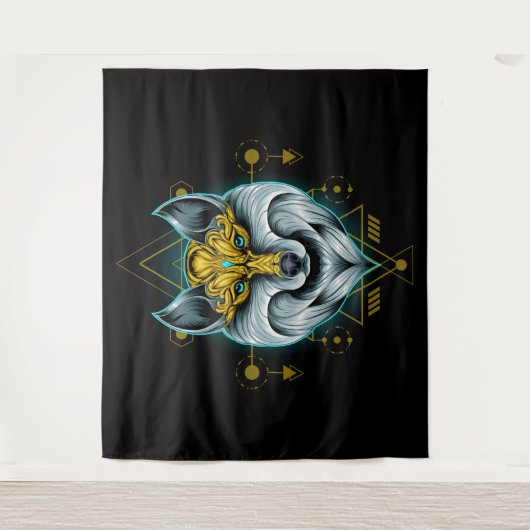 Tenture Loup de tribus celte (Devant)